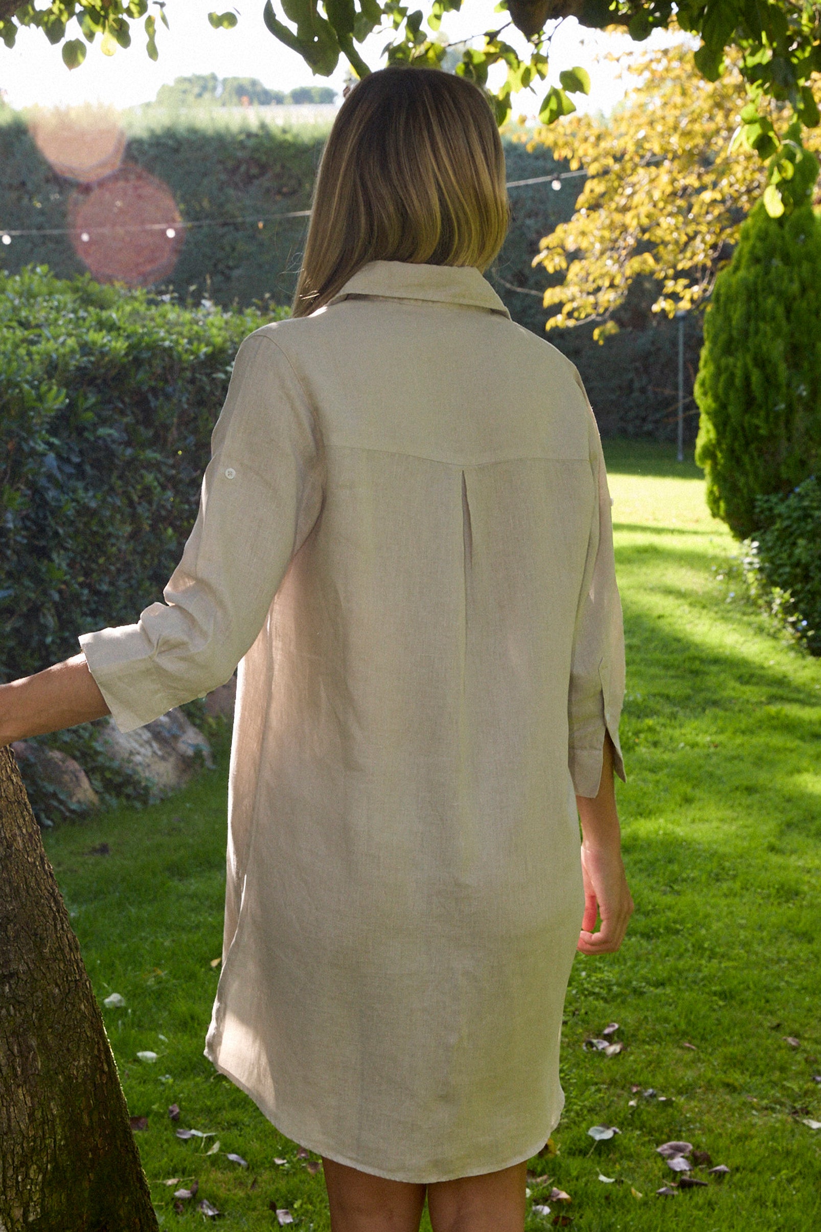 VESTIDO CAMISERO LINO BEIGE