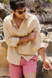 CAMISA LINO BEIGE
