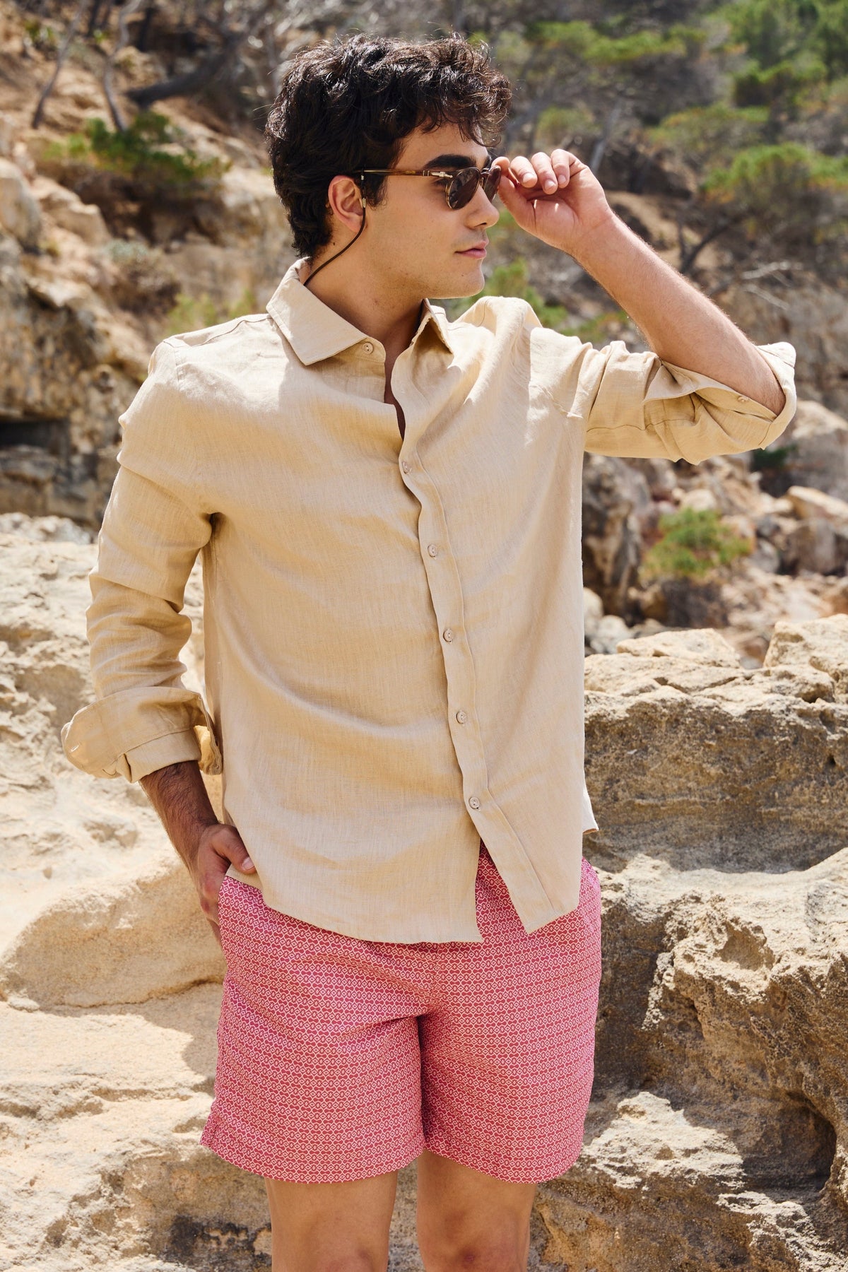 CAMISA LINO BEIGE
