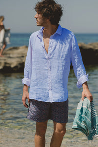 CAMISA LINO AZUL CLARO