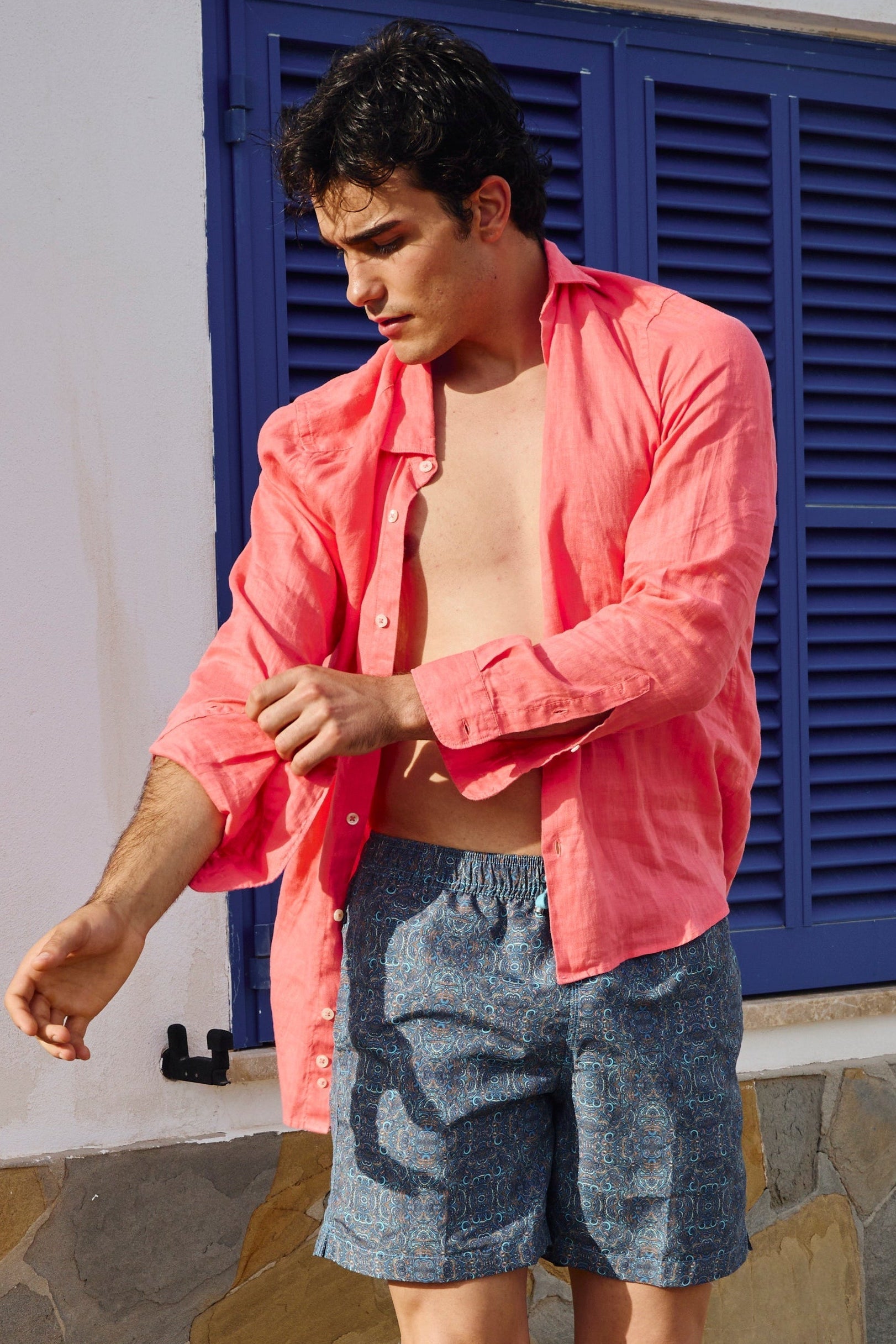 CAMISA LINO CORAL