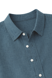 CAMISA LINO AZUL PETROLEO