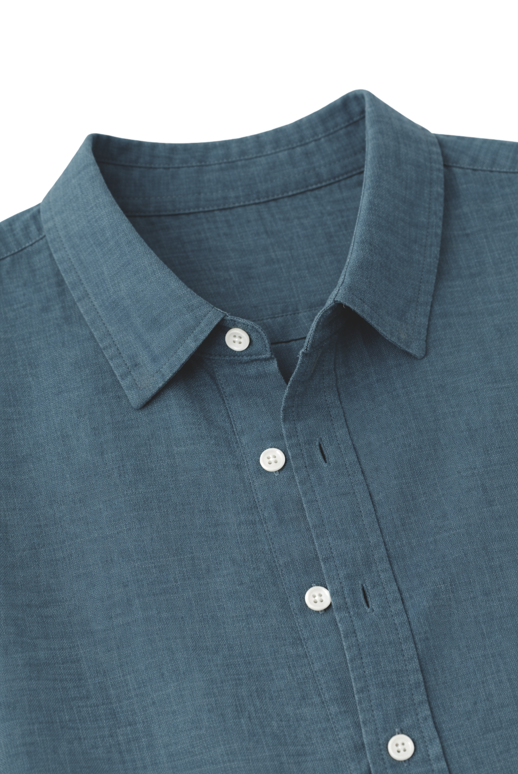 CAMISA LINO AZUL PETROLEO