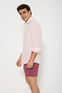 CAMISA LINO ROSA PALO