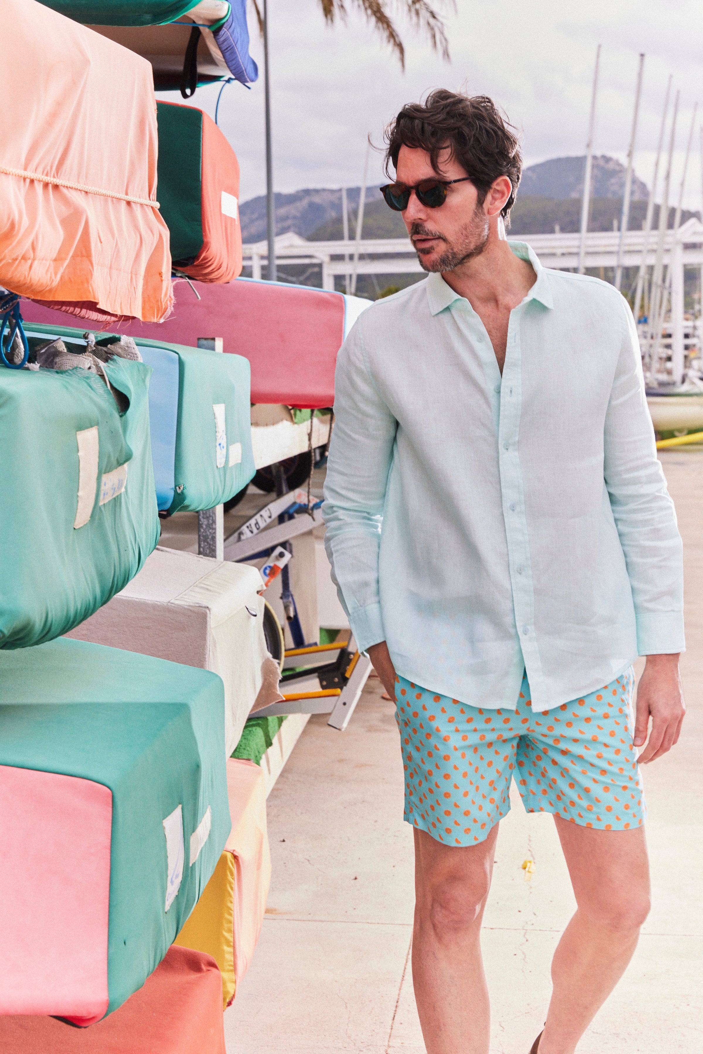 CAMISA LINO VERDE AGUA