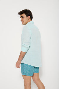 CAMISA LINO VERDE AGUA