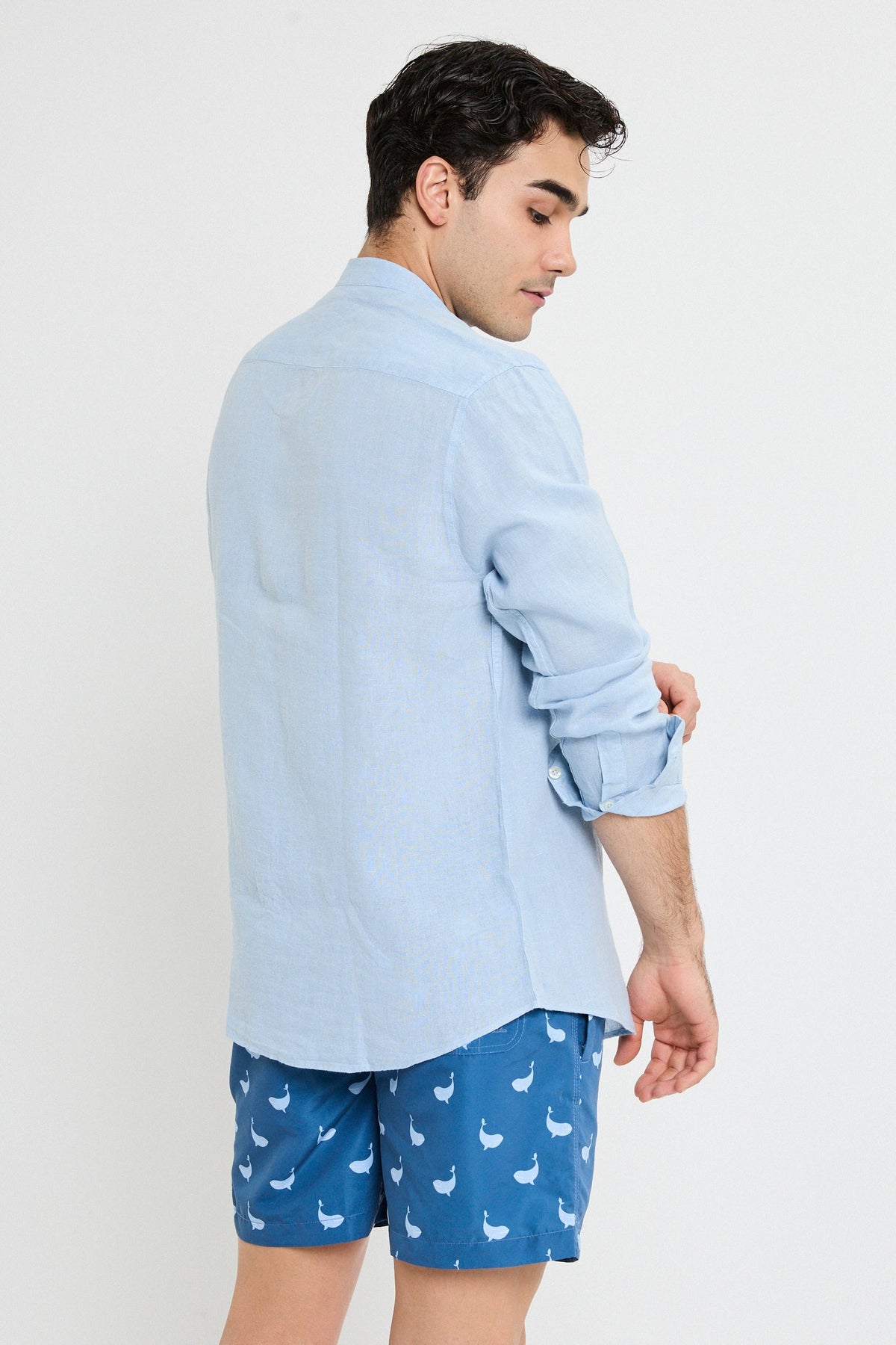 CAMISA LINO AZUL CLARO MAO