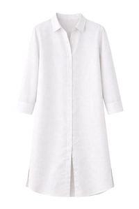 VESTIDO CAMISERO LINO BLANCO